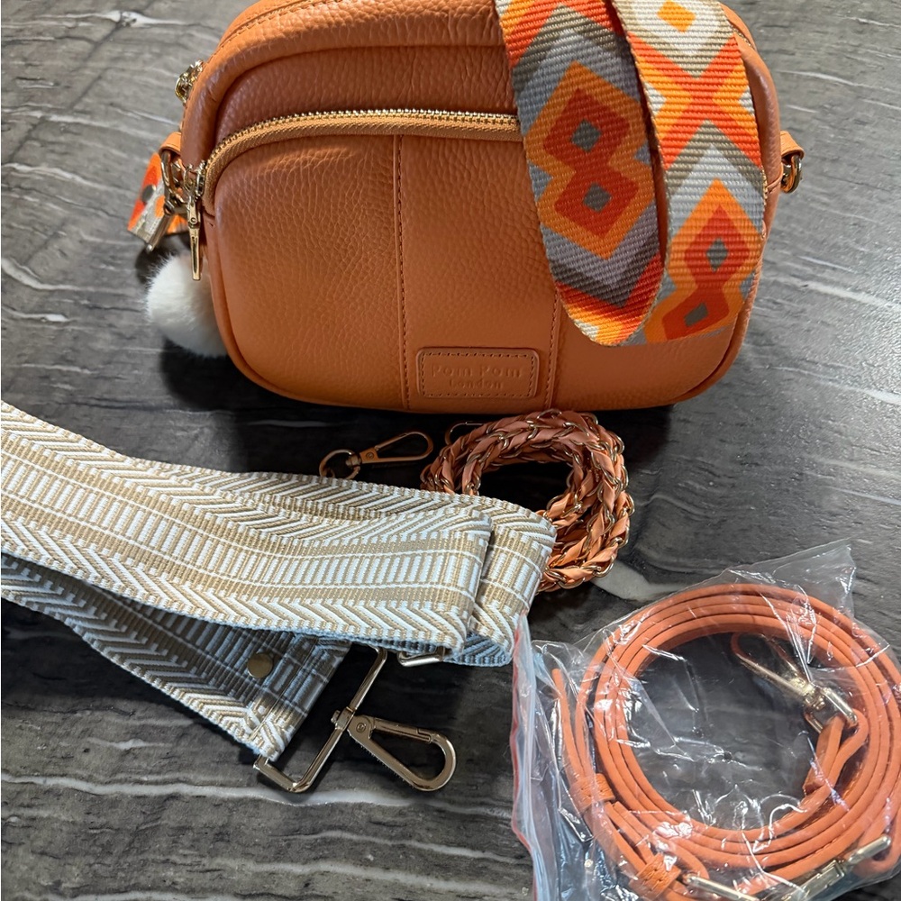 Pom Pom London Orange Crossbody Bag